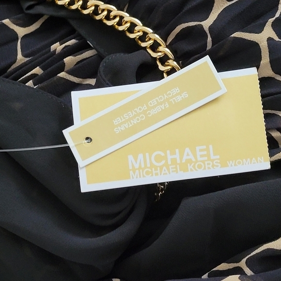 MICHAEL Michael Kors Giraffe Print Pleated Halter Neck Top 1X - Picture 9 of 12